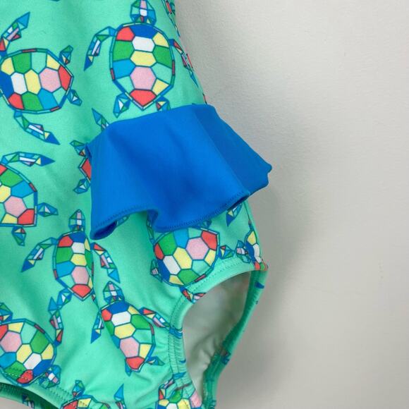 L.L. Bean Girls Ruffle Turtle Bathing Suit 2T - Picture 3 of 8